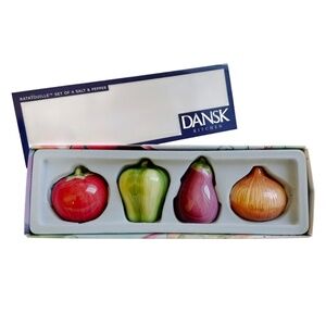 NIB Dansk Ratatouille Ceramic Vegetable Salt & Pepper Shakers
